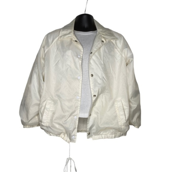 None Other - Classic Vintage Windbreaker Jacket (Size XL, Color: Off-White)
